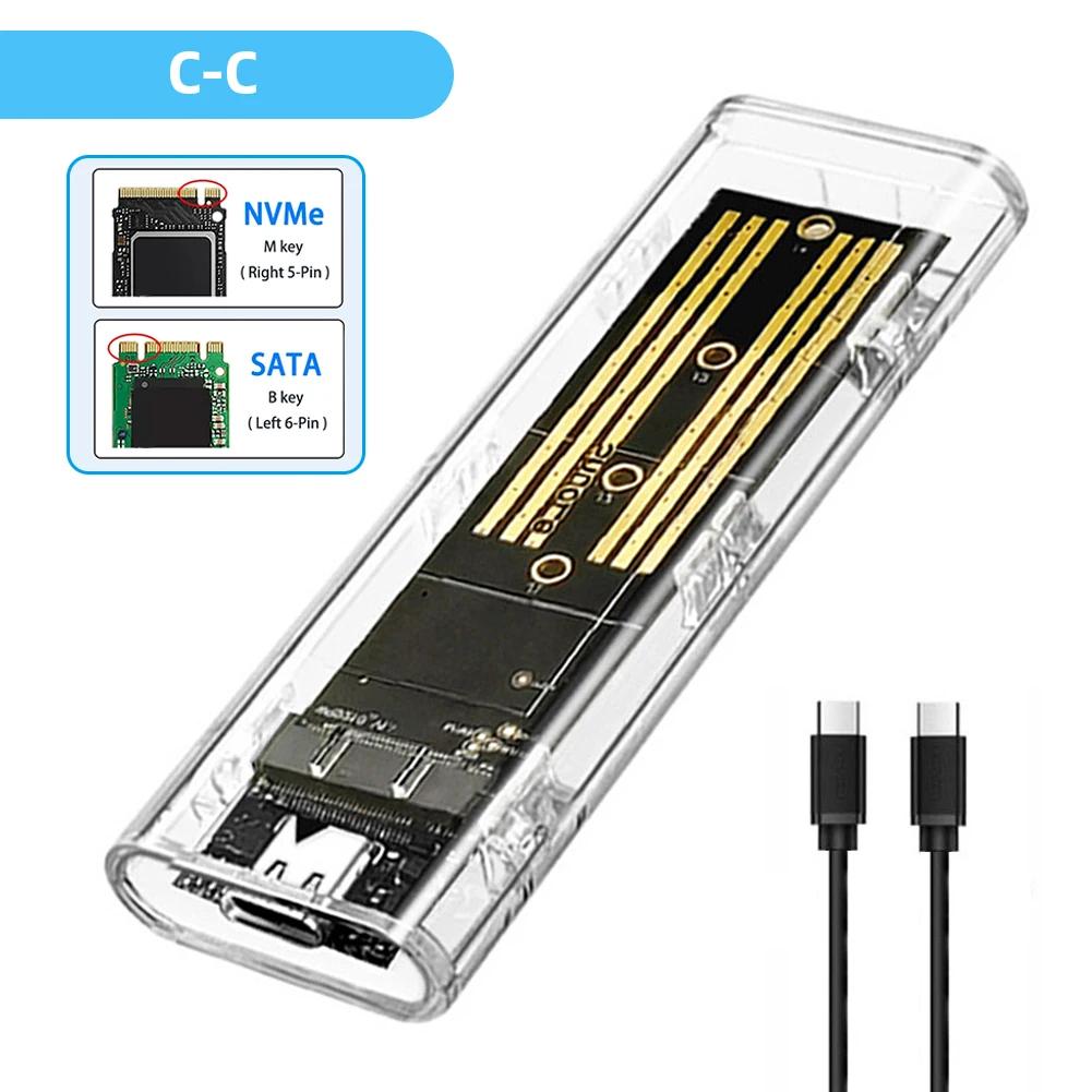 PC ƮϿ M.2 NVME NGFF ϵ ũ ̽, USB C Ÿ ָ Ʈ ̺ Ŭ, USB3.1  M2 SSD ڽ, 10Gbps PCIe NGFF SATA
